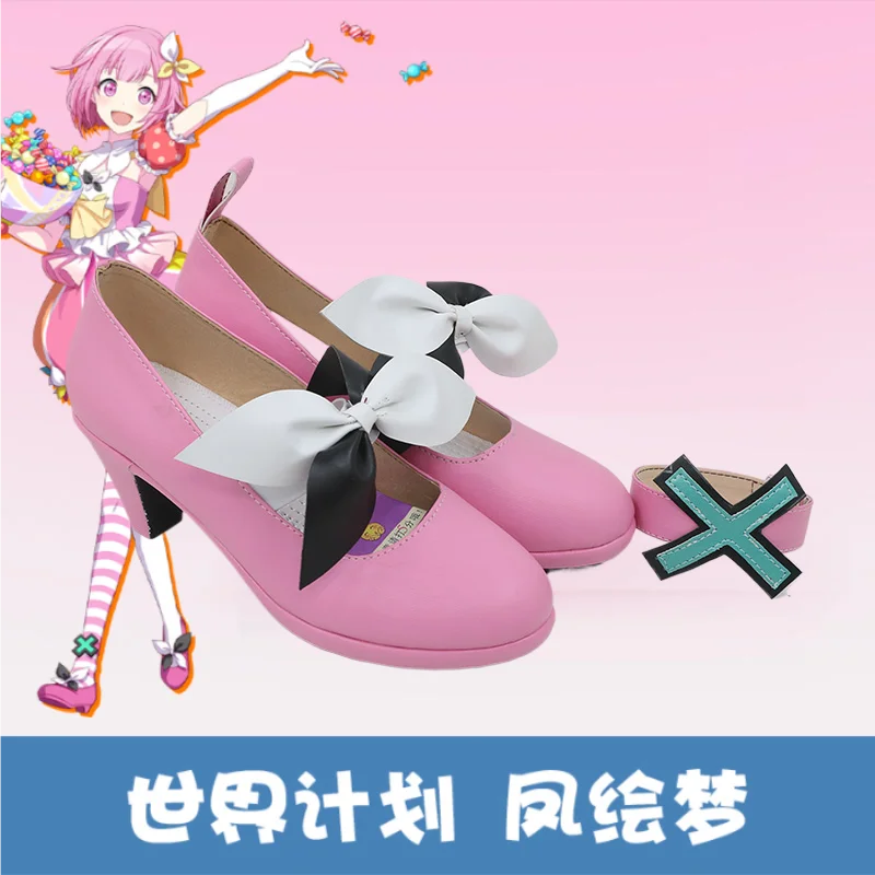 

Project Sekai Otori Emu Обувь для косплея Аниме PJSK Хэллоуин Карнавал Kawali Розовые сапоги на заказ