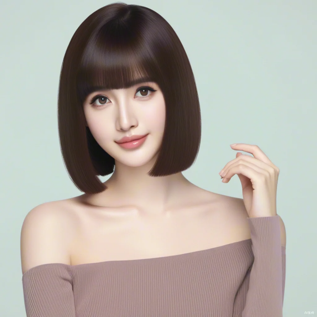 

Brown fashionable wig with bangs, high temperature silk synthetic, high temperature resistant, suitable for all women, elegant a