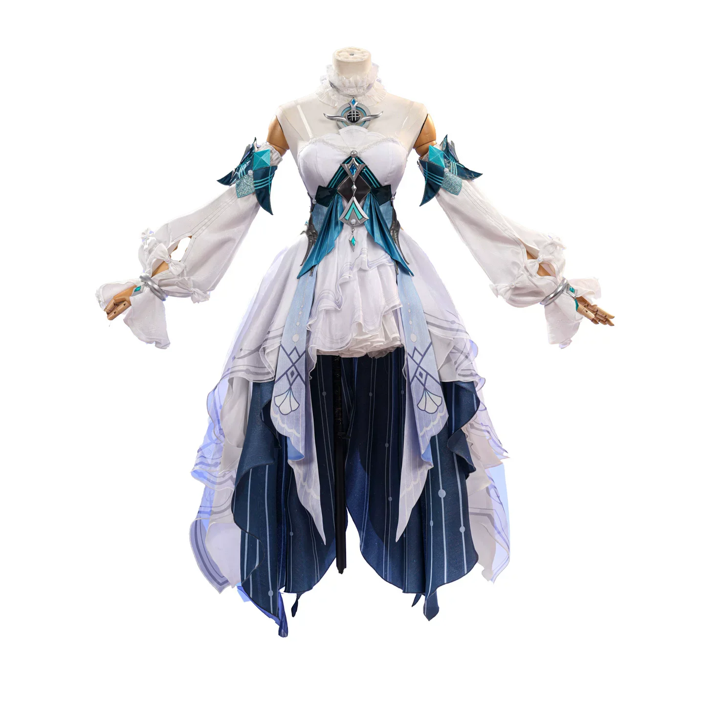 Genshin Impact Vodyanitsa Cosplay Costume Wig Shoes Headwear Dress Accessories Full Set Halloween Vodyanitsa Cosplay Accessories view 5