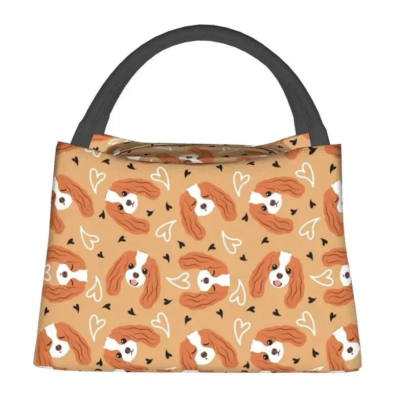 Cute Cavalier King Charles Spaniel Insulated Lunch Bags for Women Dog Puppy Thermal Cooler Bento Box Office Picnic Travel