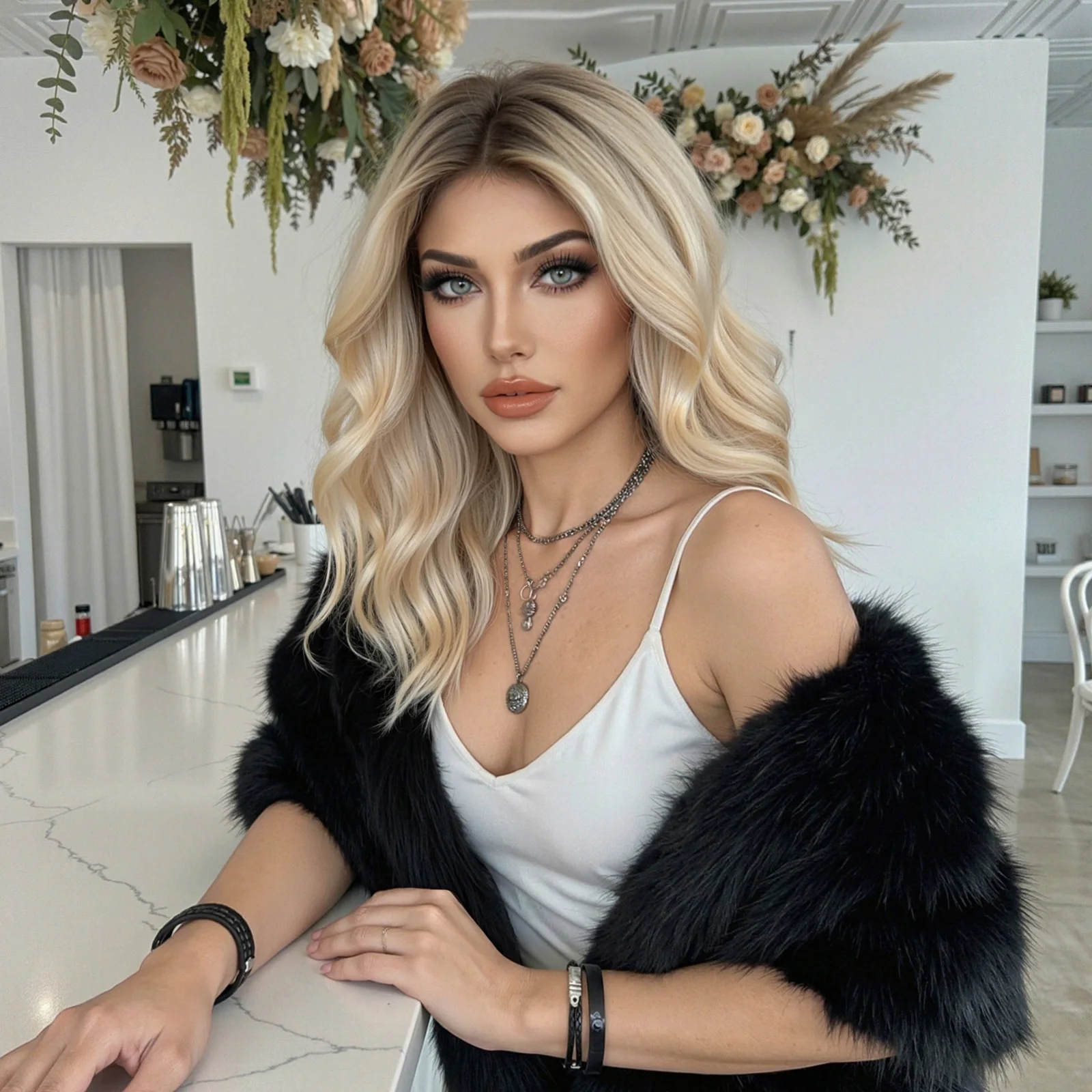 

14-дюймовый парик с эффектом омбре, светло-золотисто-коричневый, с кружевной передней частью, 180% плотность, длина до плеч, волнистый, из термостойкого волокна, натуральный вид