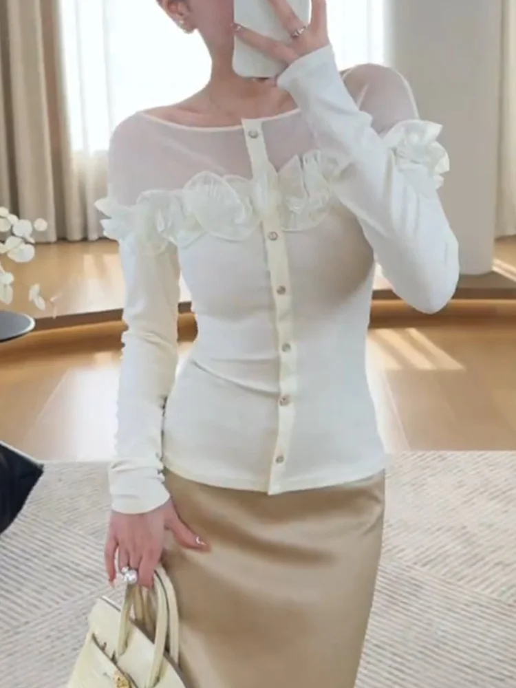 

Ele кружевной топ больших размеров для похудения Agel Sli Design Sensation с цветочной отделкой в стиле пэчворк, осеннее новое поступление, женское...