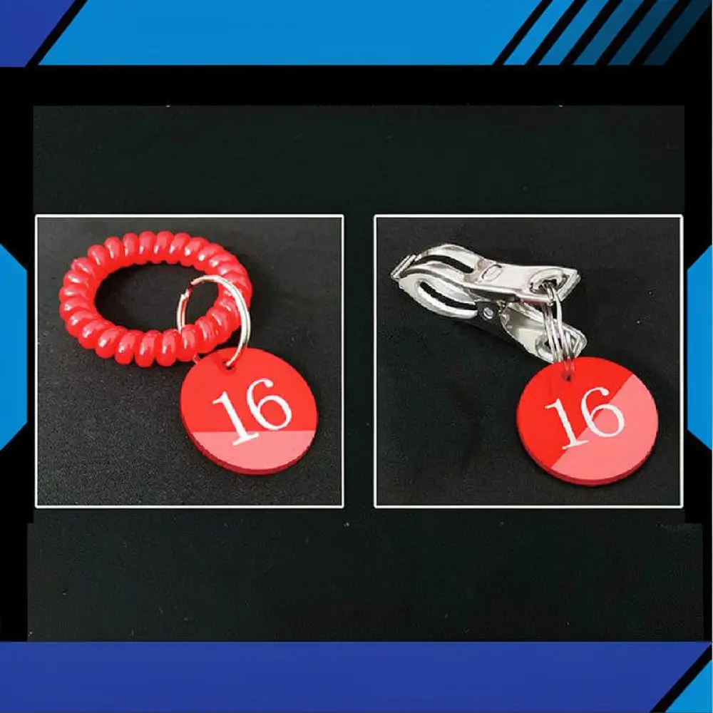 Service Number Card Acrylic Marker Dining Table Label For Fast Food Cafe Management Accessory With Clip Ring
