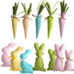 Easter Fabric Rabbits Carrots Colorful DIY Haning Crafts for Happy Easter Party Home Decorations Kids Birthday Gifts Supplies