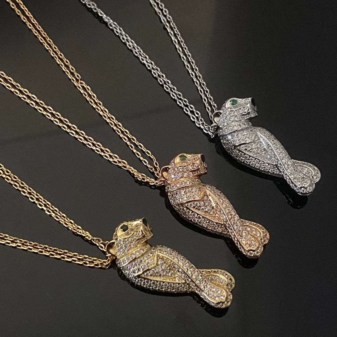 

High Quality Fashion Classic 925 Silver kaartier Leopard Head Pendant & Bullet Head Pendant Necklace For Everyday Wear
