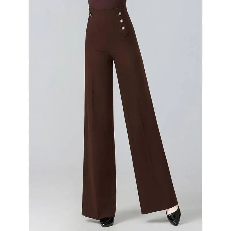 2026-latin-dance-high-waist-straight-pants-fashion-brown-women's-new-ballroom-dance-practice-pants