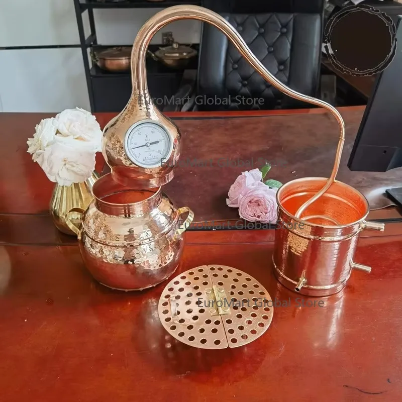 Distiller Household Small Pure Dew Distiller Essential Oil Refiner Ancient Pure Copper Distiller Copper Purification Equipment
