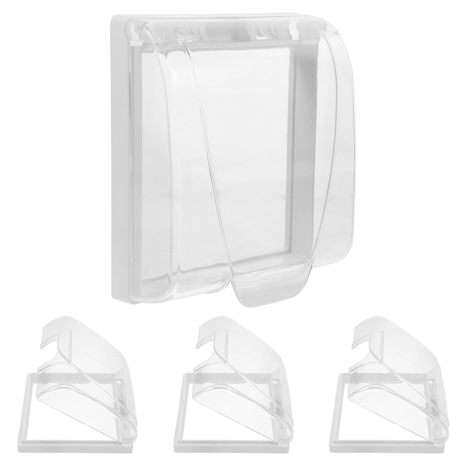 

4pcs Waterproof Socket Protective Cover 86 Type Adhesive Outlet Protector Bathroom Transparent Switch Guard Plug