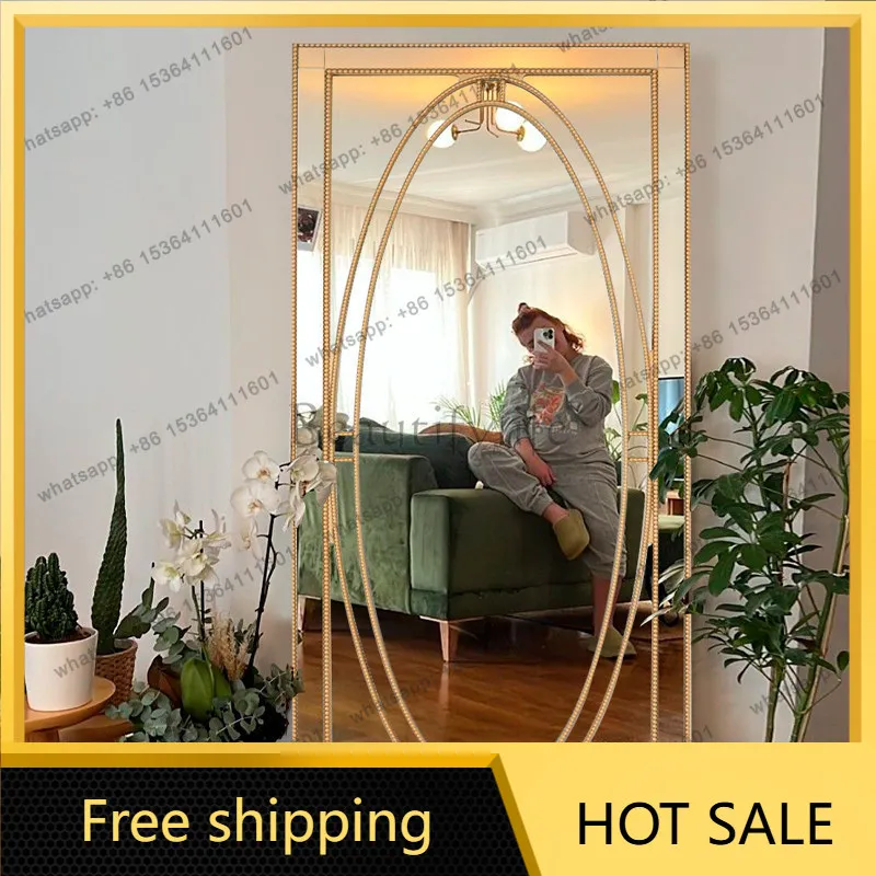 XX. American luxury living room wall floor mirror European home bedroom full-length mirror