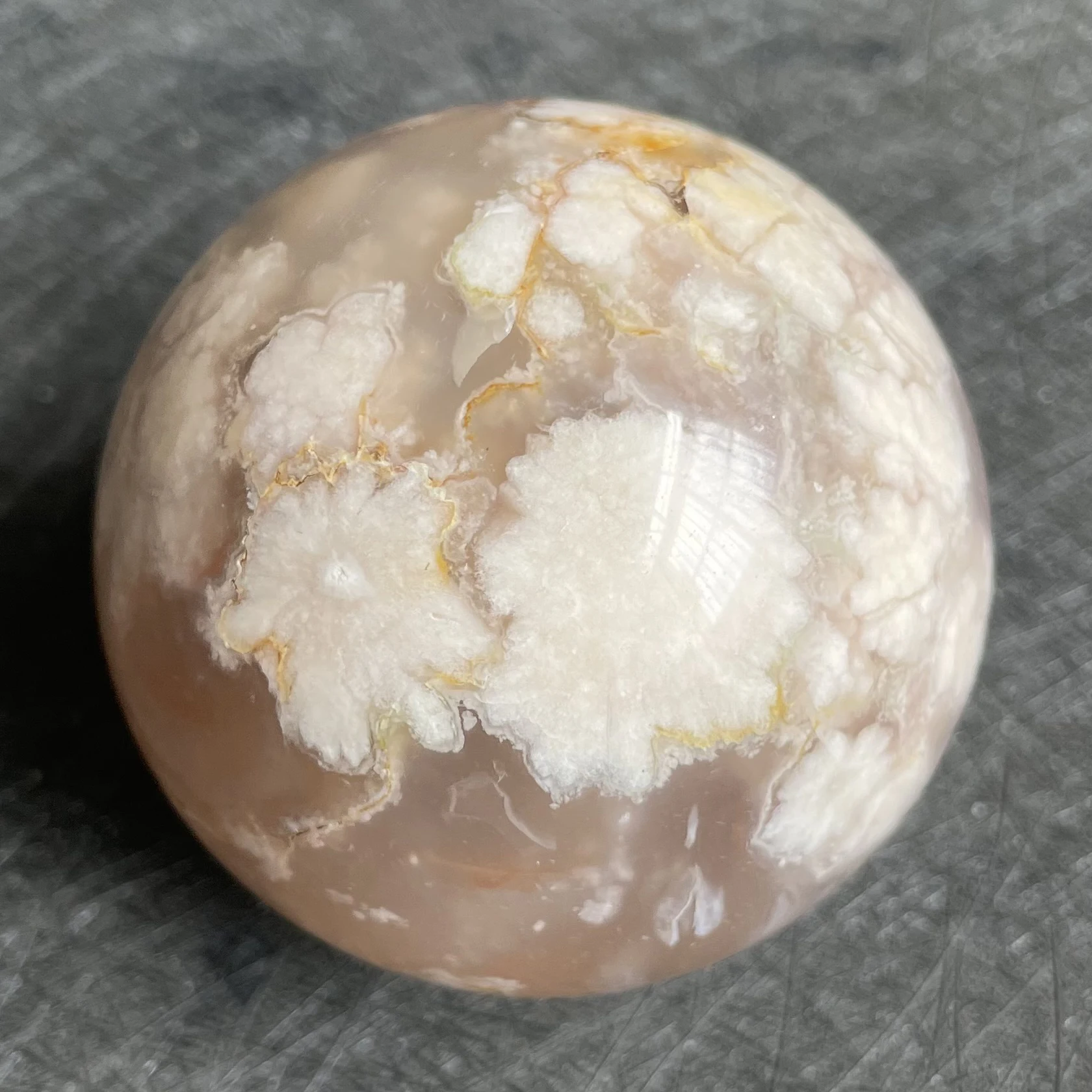 

200g Natural Crystal Ball Sakura Agate Sphere Rock Decoration Rough Polished Quartz Stone Healing