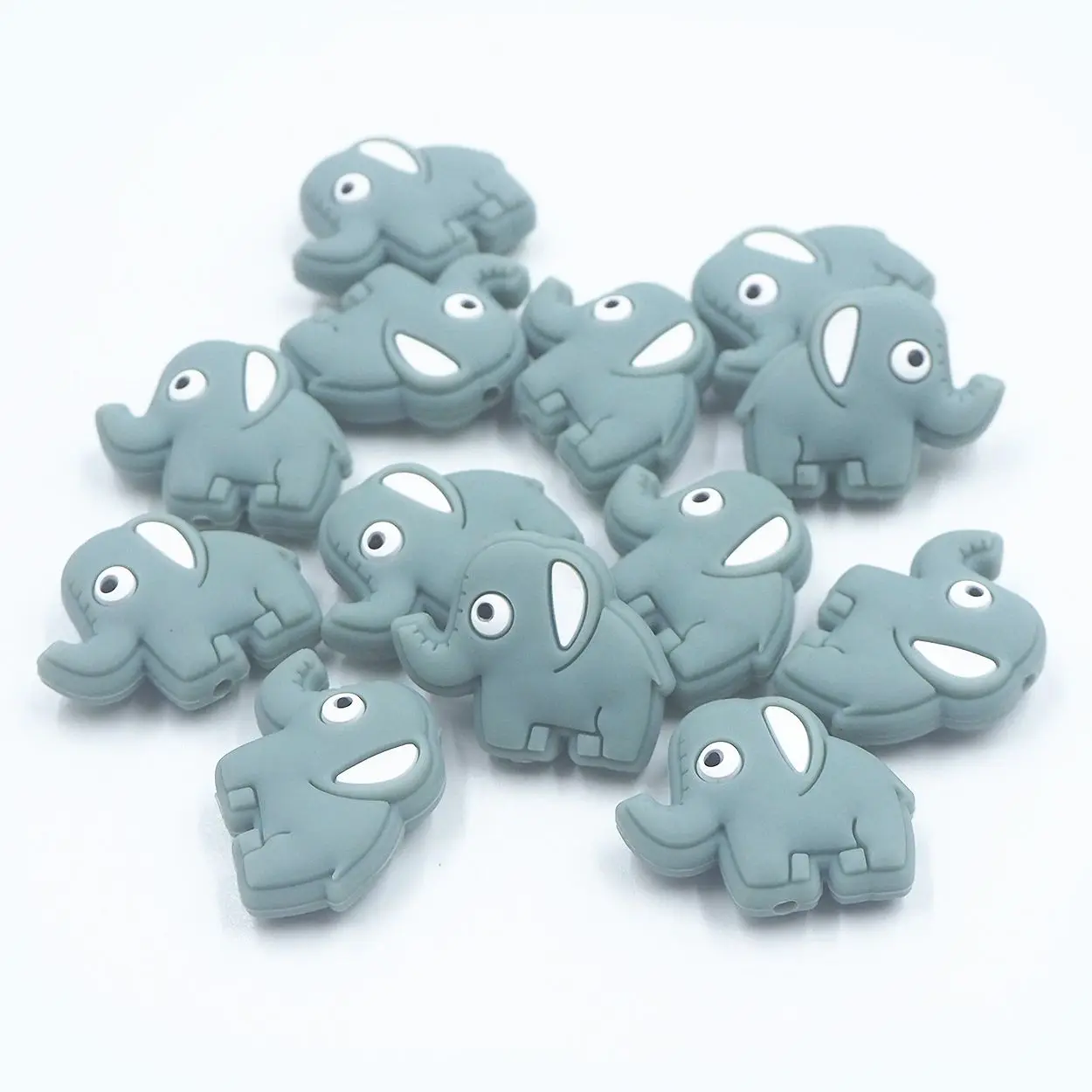 Chenkai 50PCS Elephant Focal Beads Silicone Charms For Pen Making Character Beads For Beadable Pen Baby Pacifier Dummy Chains