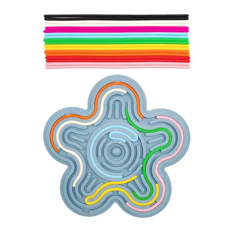 Children's puzzle silicone sensory activity board Stress relief toy Interactive Flower Board game Educational toy for kids gift