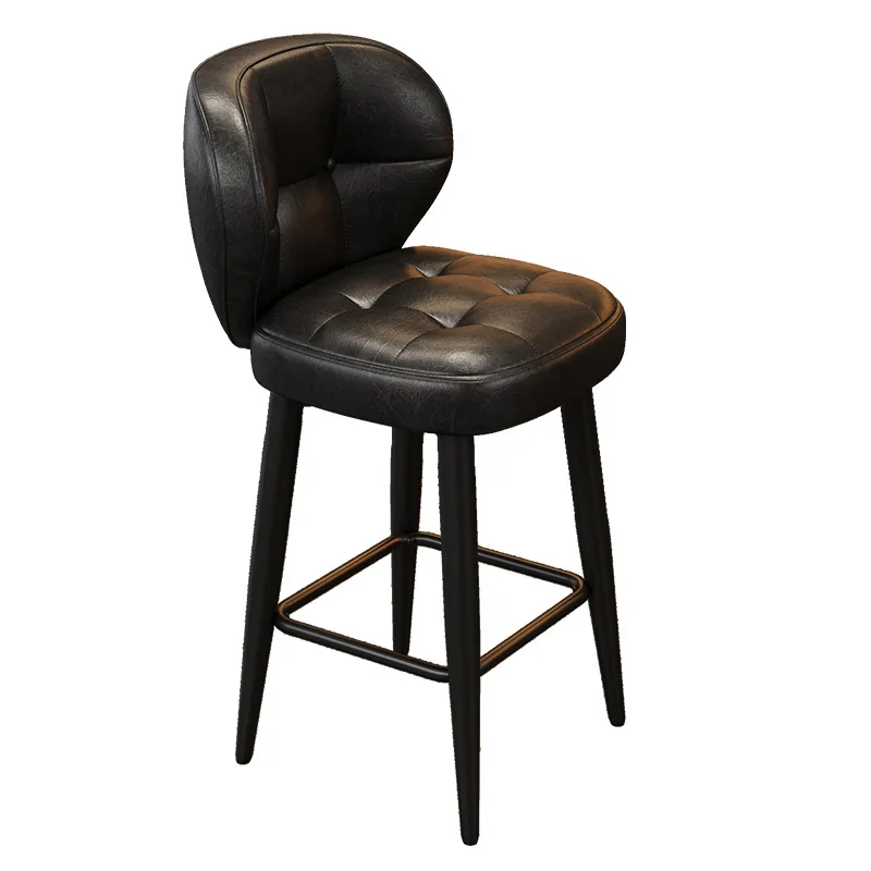 Light Luxury High-end Bar Stool Home Iron Swivel Bar Chair Designer High Chair Backrest Front Desk High Stool