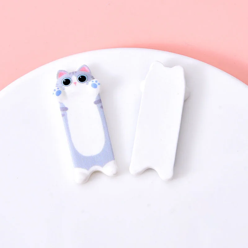 10pcs Gantungan Kunci Resin Bentuk Kucing Kartun untuk DIY Aksesoris Perhiasan Buatan Tangan, Stiker Kulkas, Dekorasi Casing Ponsel