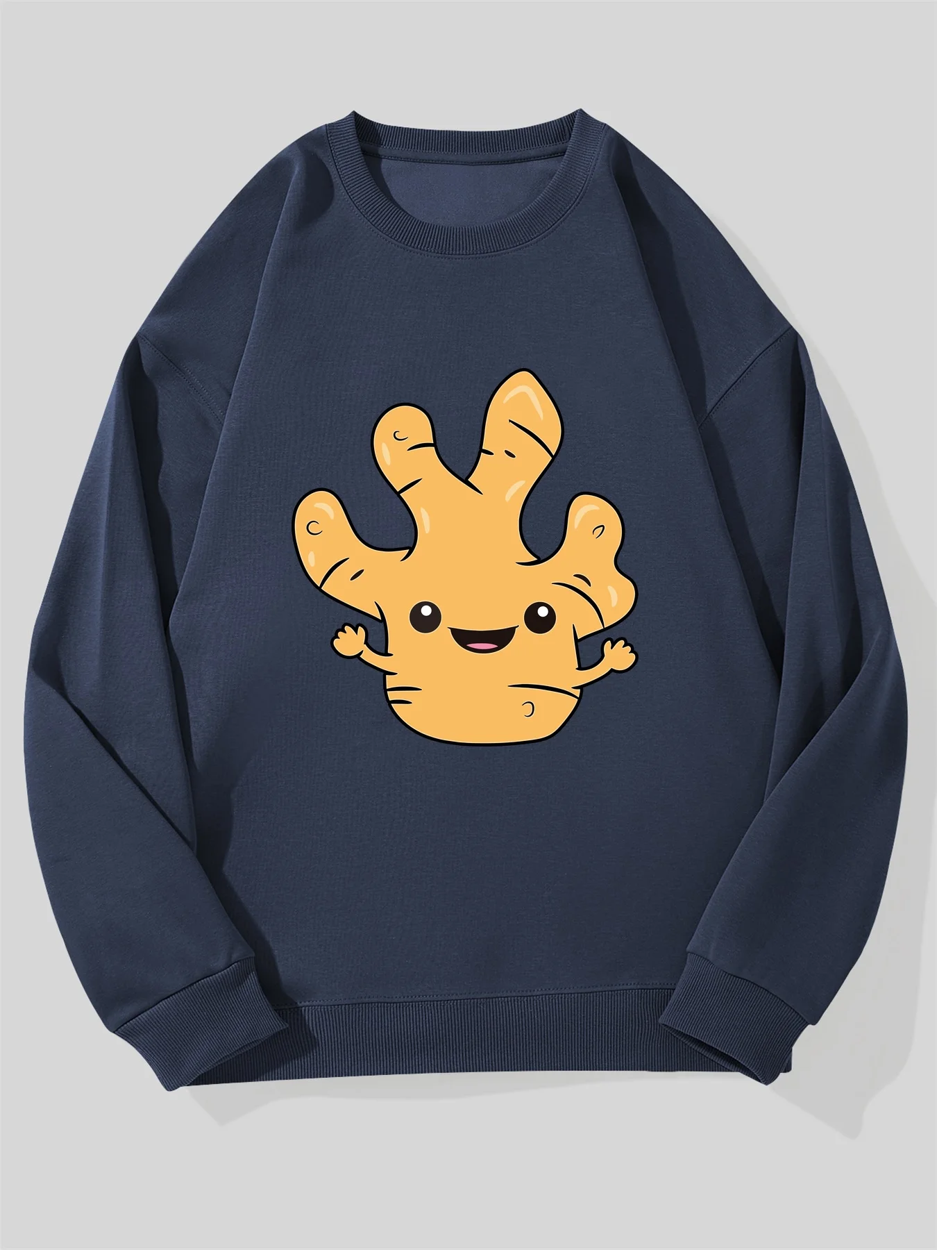 

Men's Gingerbread for & Gingerbread Cookie Print Sweatshirt - Casual Loose-Fit Round Neck Sweater with Cute Smiling Gingerbread