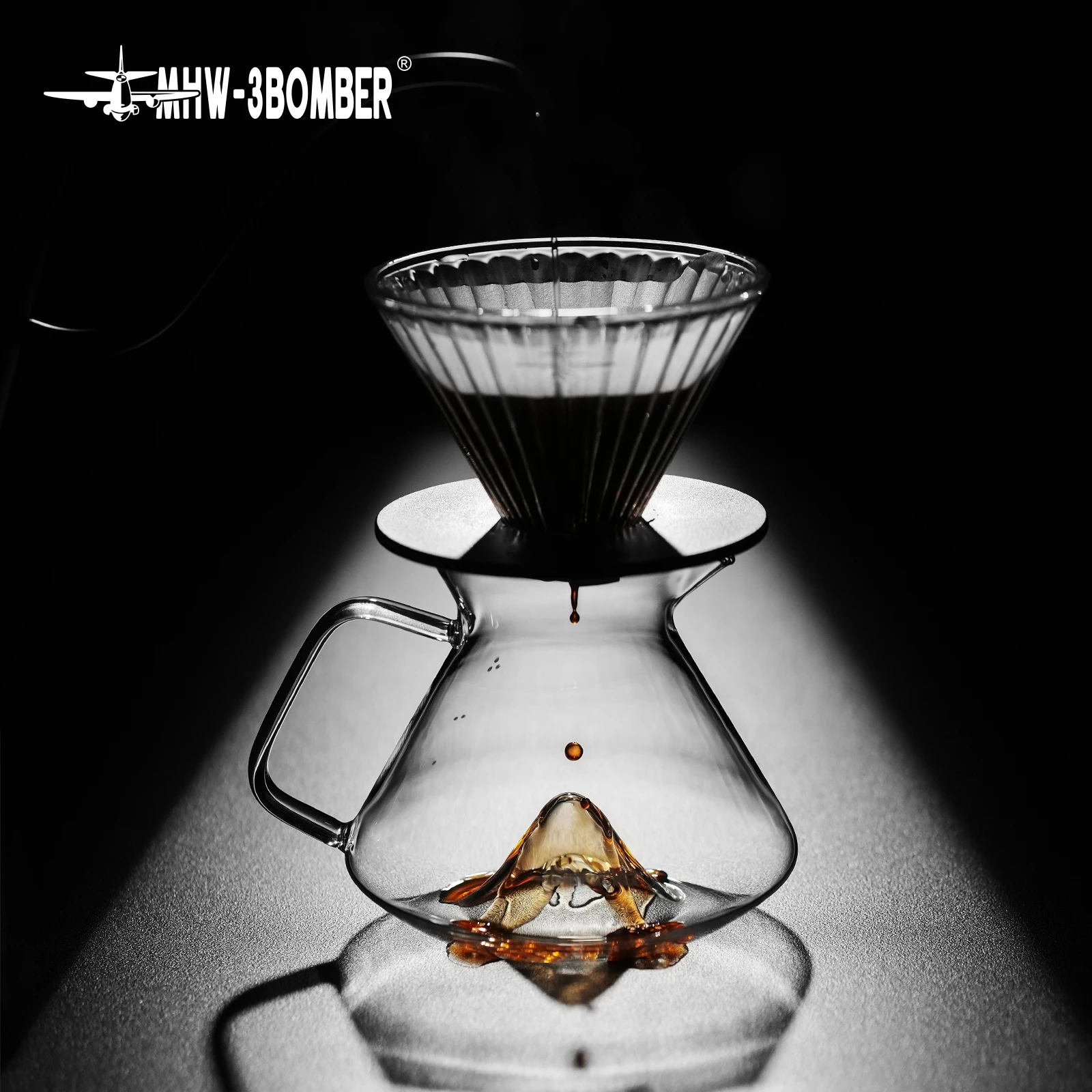 MHW-3BOMBER Pour Over Coffee Maker 360/600ml Coffee Server Glass Coffee Dripper for Home Brewing Kitchen Accessories