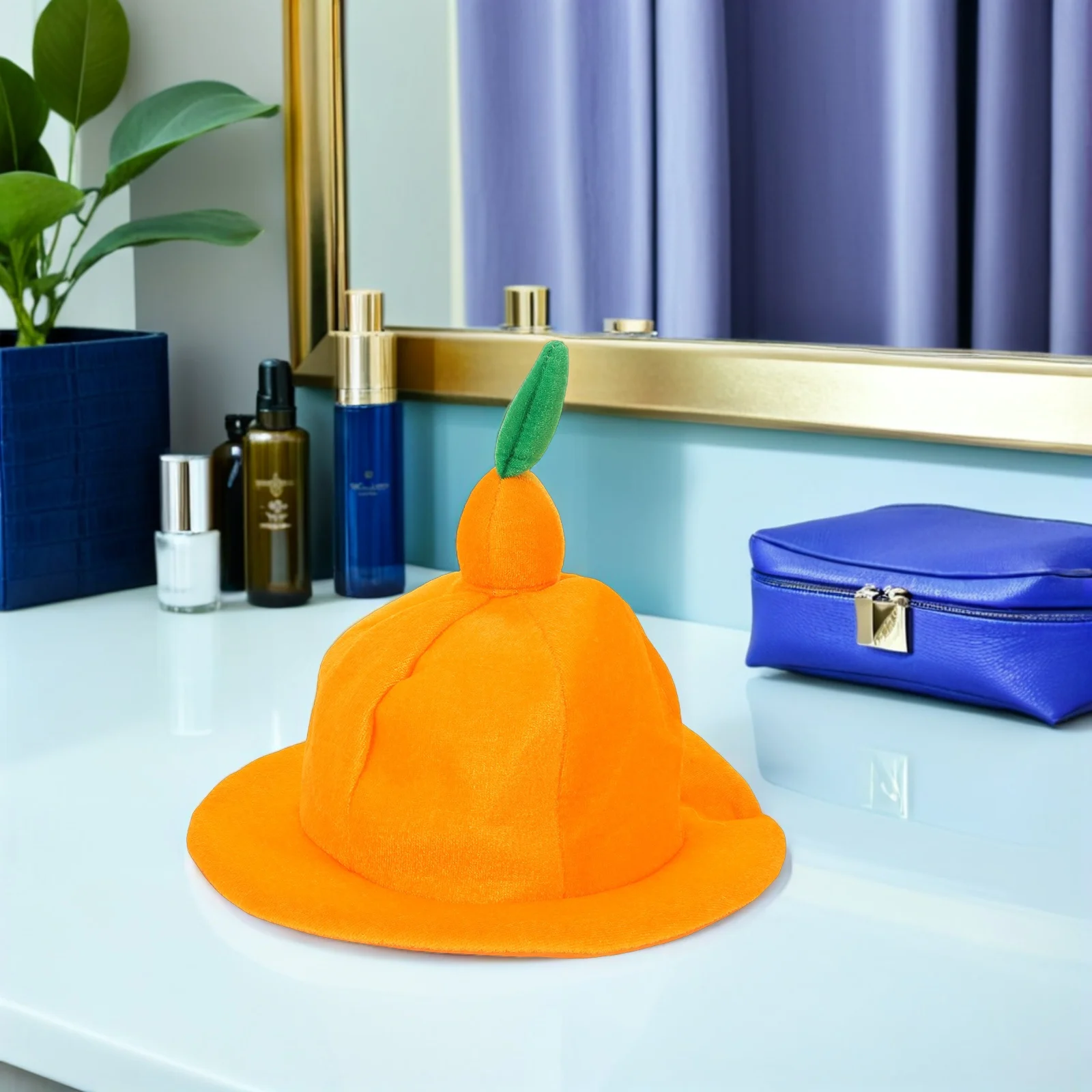 Cosplay Halloween Party Costume Orange Hat Headwear Festive Touch Lightweight Material Versatile Use Birthday Easter Celebration