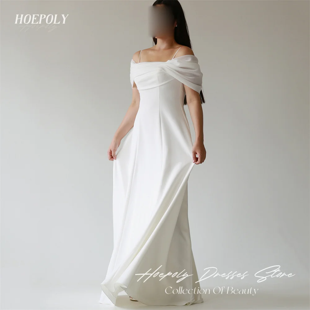 

Hoepoly Pleat Long Strapless Off The Shoulder Sleeveless A Line Evening Dress Floor Length Classy White Prom Gown New 프롬드레스