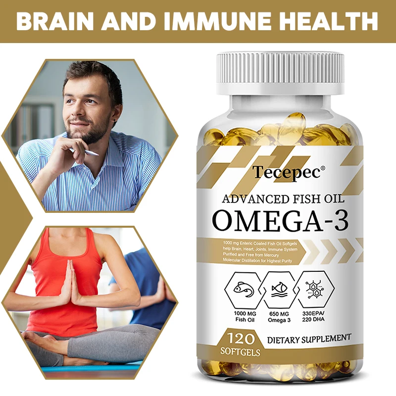 

Мягкие капсулы с рыбьим жиром Tecepec Omega-3 содержит DHA и EPA для улучшения здоровья мозга, поддерживает нервную систему и здоровое зрение.