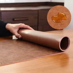 Leather Office Mouse Pad Waterproof Cowhide Pattern Table Runner Double Layer Coffee Tea Coasters PU Desk Protector Mat