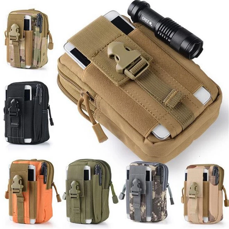 

1 PCS Tactical Molle Pouch Waist Bag EDC Outdoor Gear Utility Belt Bag With Cell Phone Holder Gadget Pocket For Men Women