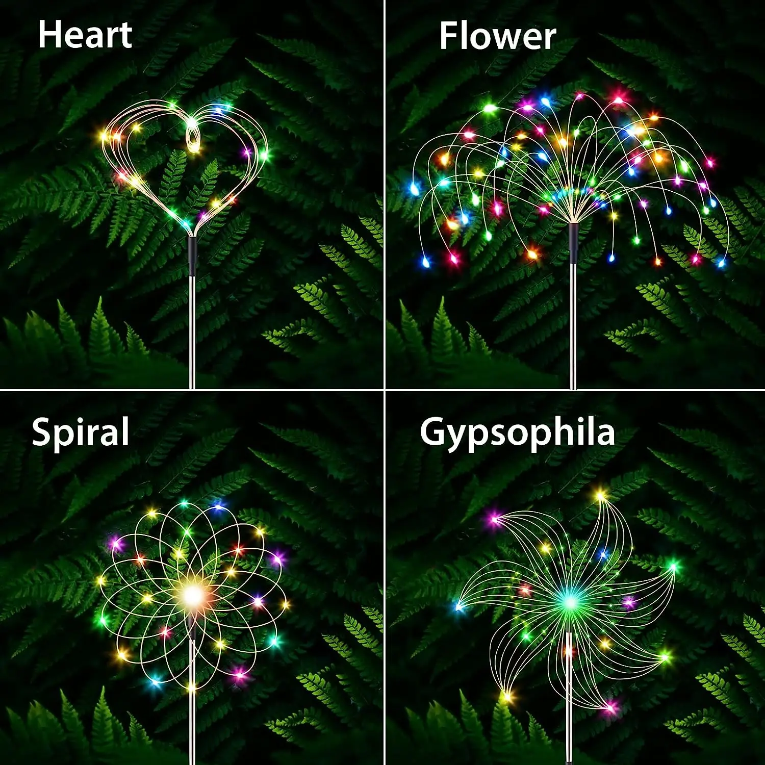 1/2/4Pcs Solar Firework Lights Lawn Lamp Garden Light Waterproof 2 Modes DIY Landscape Light for Garden Walkway Yard Decor