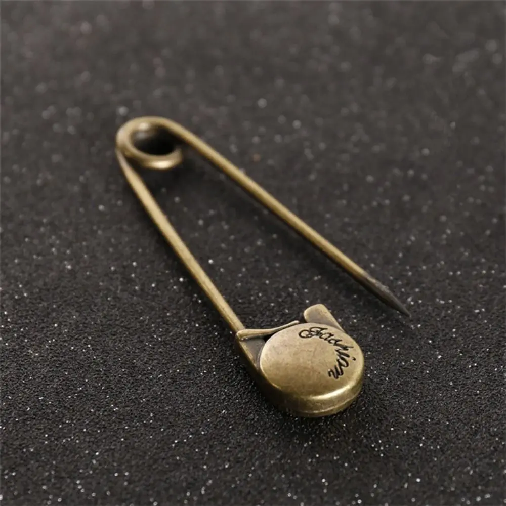 3Pcs Round Head Alloy Brooch Pins Vintage Fashion Big Pin Buckle For Shawl Hat Needle Bag Cardigan Pendant Brooch Jewelry