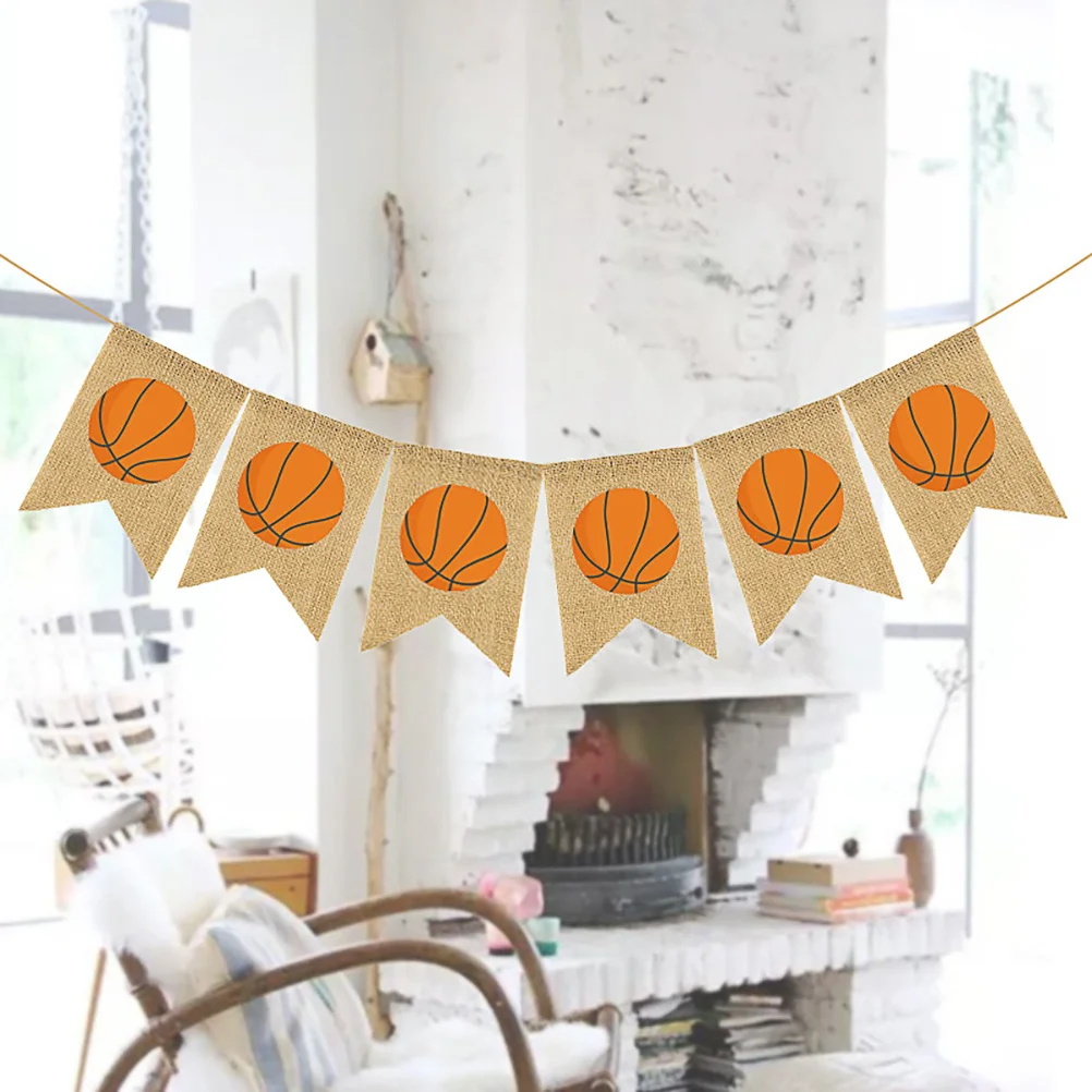 

1Set Basketball Theme Banner Decorative Party Flags for Home Holiday Decoration Backdrop Wall Hanging Indoor Outdoor Event