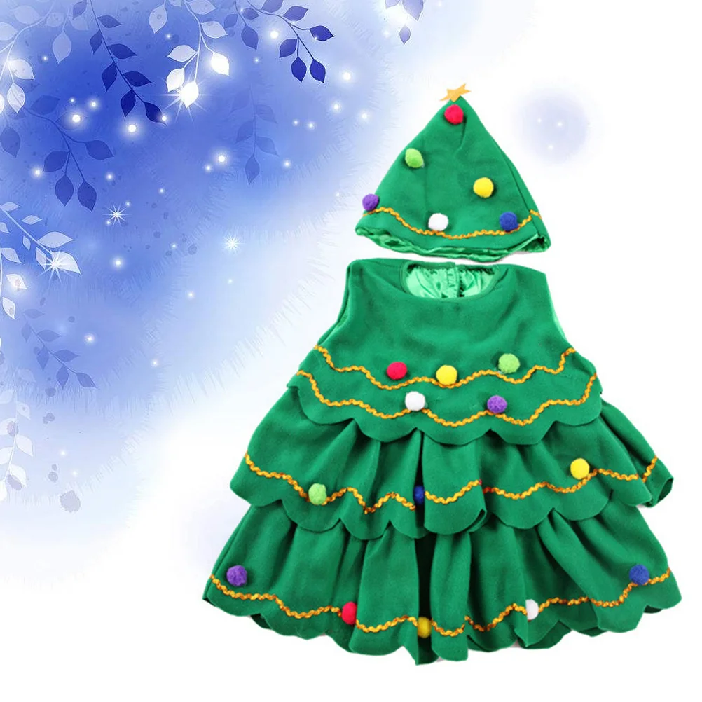Weihnachts-Performance-Kleid für Kinder, Cartoon-Bühnenkostüm, bequemer, dehnbarer Stoff, Party, Urlaub, Geschenk für Mädchen und Jungen, Rolle