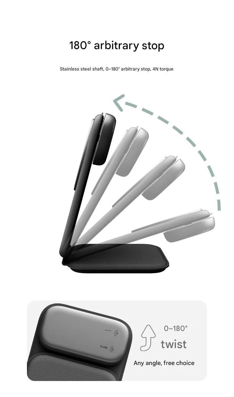 QI2 مغناطيسي 3 في 1 شحن سريع لاسلكي حامل شحن قابل للطي 15 وات شحن سريع للهواتف المحمولة والساعات وسماعات الرأس