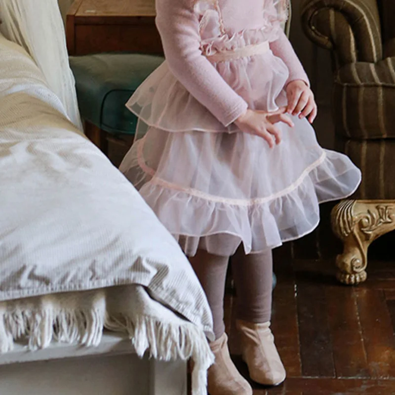 Cotton Baby Girls Leggings Lace Princess Skirt-pants Autumn Winter Thick Children Slim Skirt Trousers 2-11Yrs Kids Clothes CC078 image 3