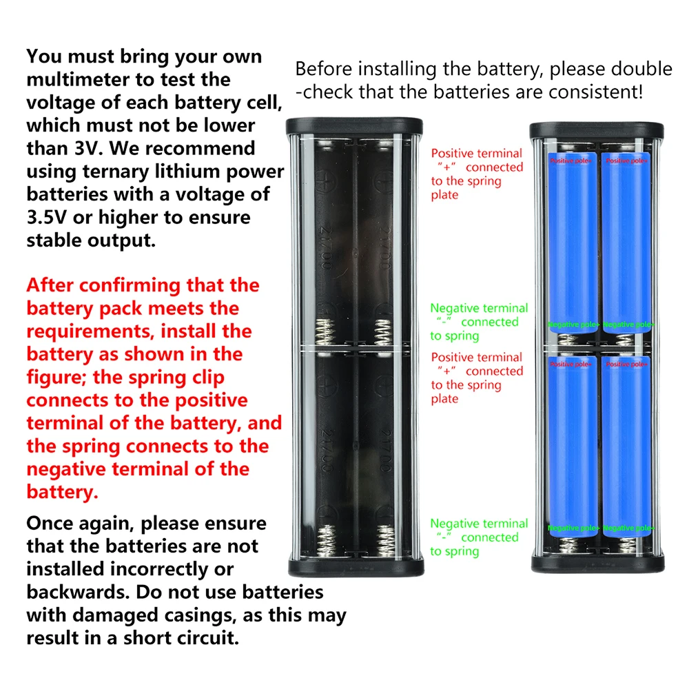 PD 100W Fast Charging Module 8x 21700 Battery Holder Solder-Free DIY Power Bank Case USB-C Charger LED Outdoor Light Kit For DIY