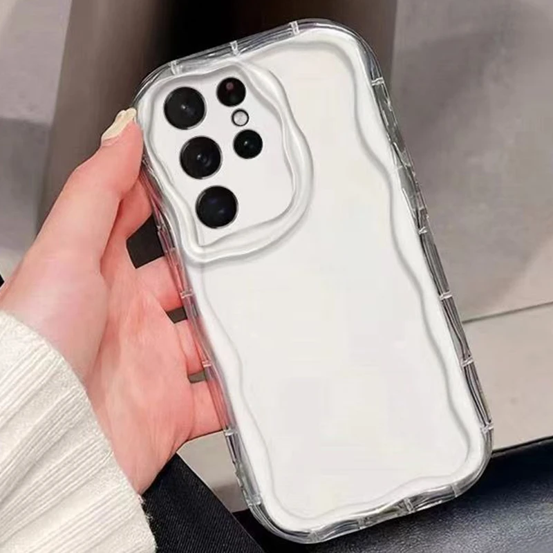 Stoßfeste Handyhülle für Samsung Galaxy S26 Ultra S25 FE S24 Plus S23 A17 A27 A37 A57 A56 A55 A54 Weiche Stoßfänger-Wellenabdeckung – Detail 5