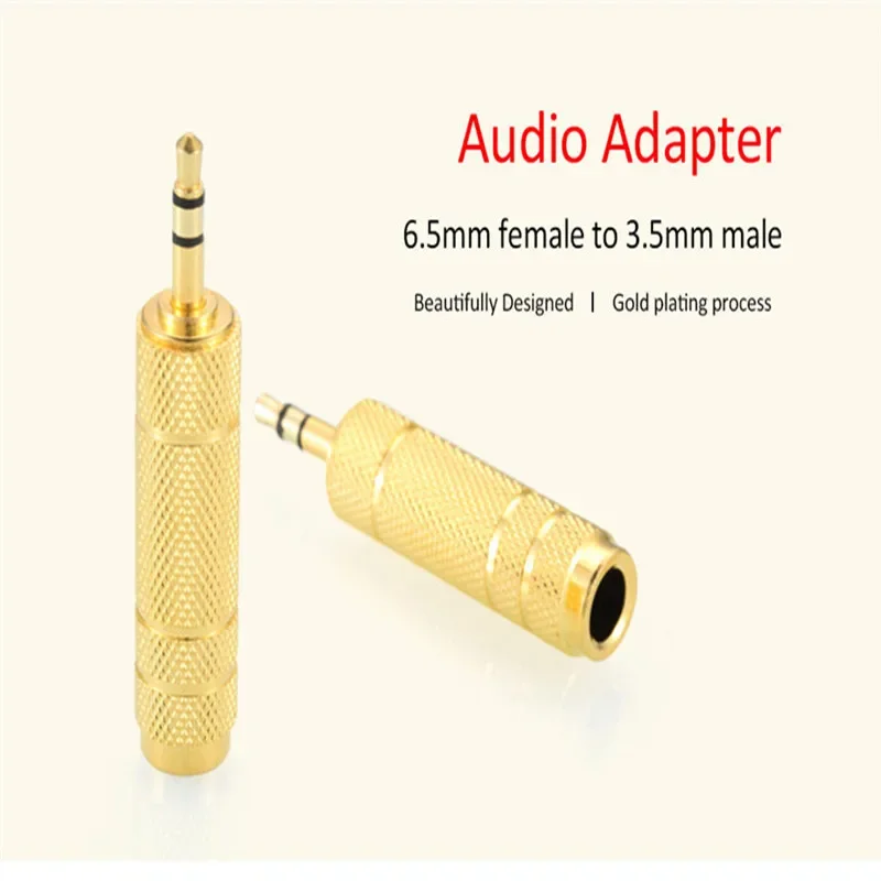 Adaptador de Audio de 6,35 a 3,5, conector macho de 3,5mm a 6,5mm, convertidor auxiliar de 3 polos, Terminal de altavoz chapado en oro