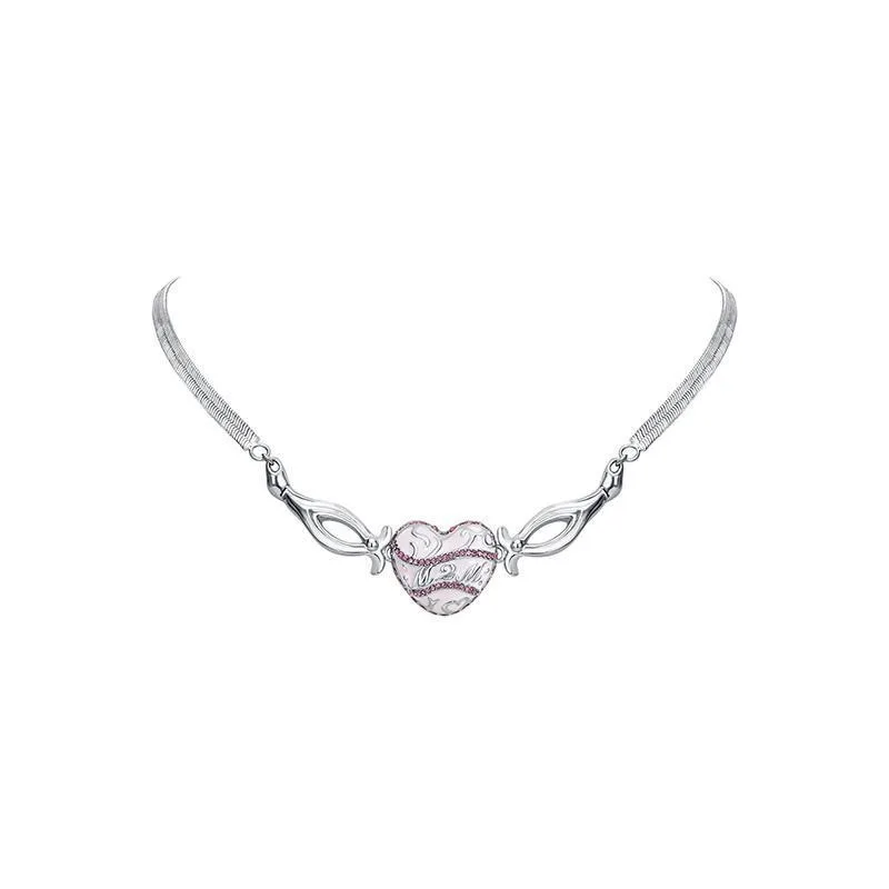 

Молочно-белое эмалированное ожерелье с любовью, подвески, изысканные модные темпераментные и модные украшения, универсальный летний подарок для влюбленных