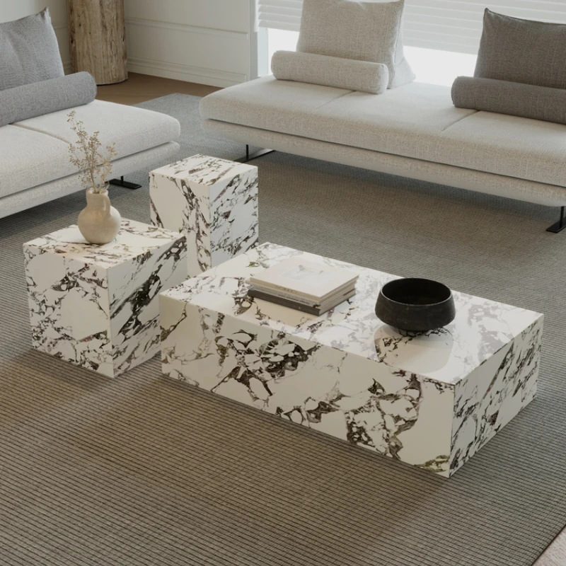 Marble living room minimalist high-end rock plate French Bulgari coffee table