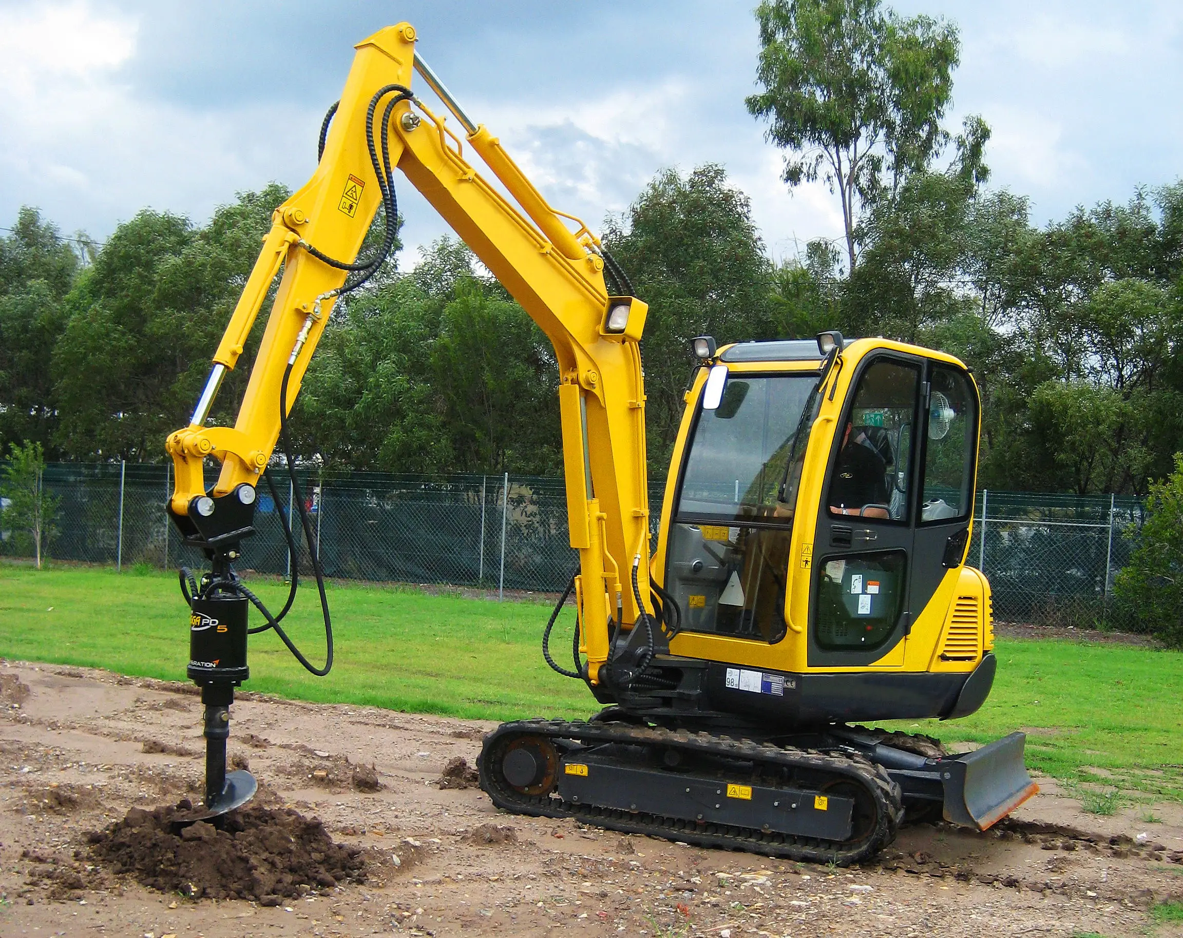 Hydraulic Tree Pit Drill Attachment for 5-40 Ton Excavator Earth Auger Engine Pump Bearing Core Components 30-180cm Borehole