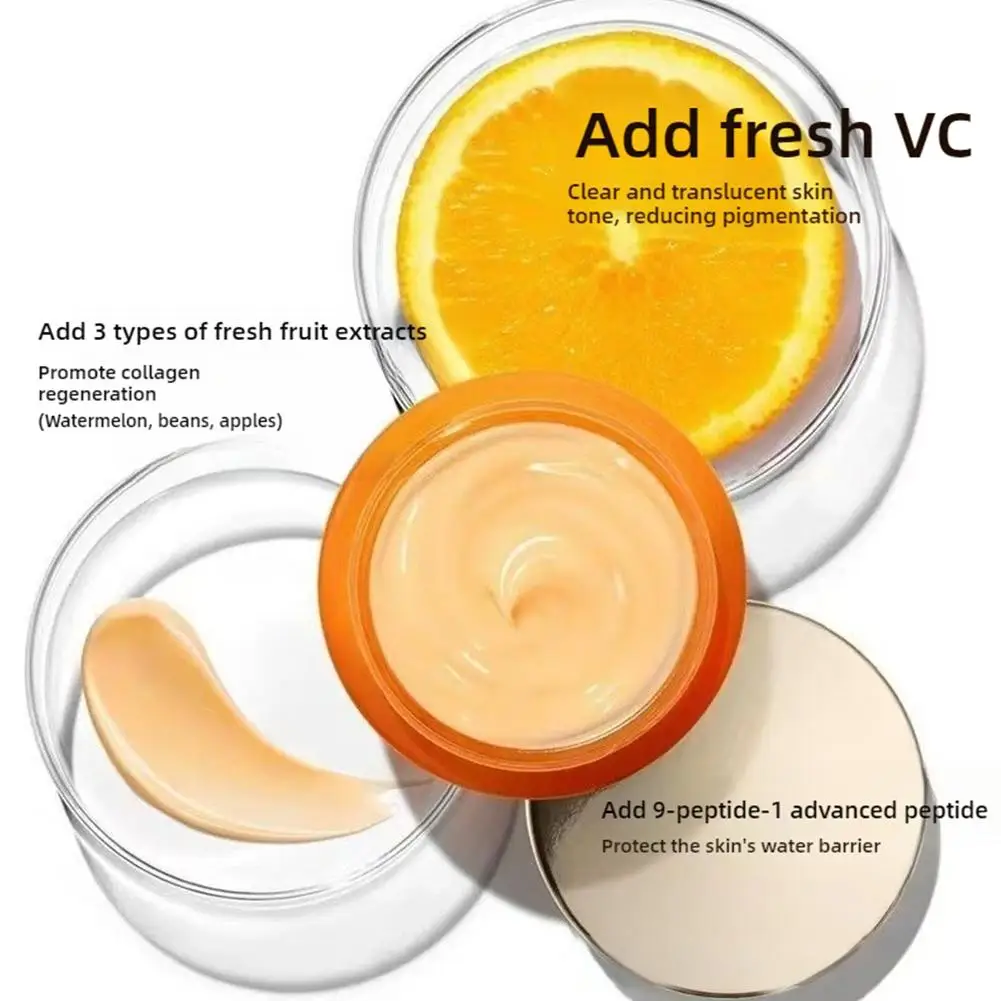 ROC فيتامين C كريم وجه تبييض طويل الأمد ترطيب تحسين الخطوط الدقيقة البشرة الباهتة كريم حمض الهيالورونيك العناية بالبشرة