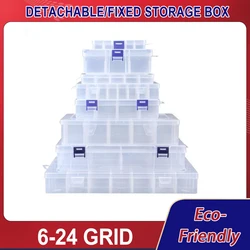 6/10/15/24 Grids Plastic Storage Box Eco-Friendly Adjustable Compartment Jewelry Earring Screw Holder Case Fridge organizer