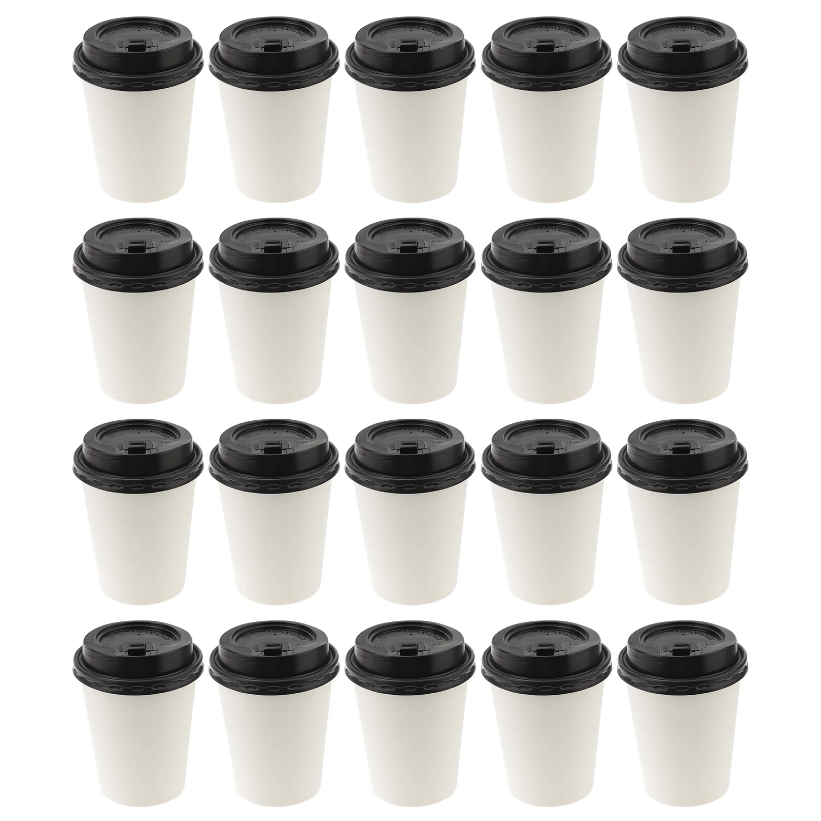 50pcs 280ml 350ml Paper Cups Disposable Coffee Cups Insulation Takeaway Milk Tea Cafes Drinking Cup with Lid Party Supplies