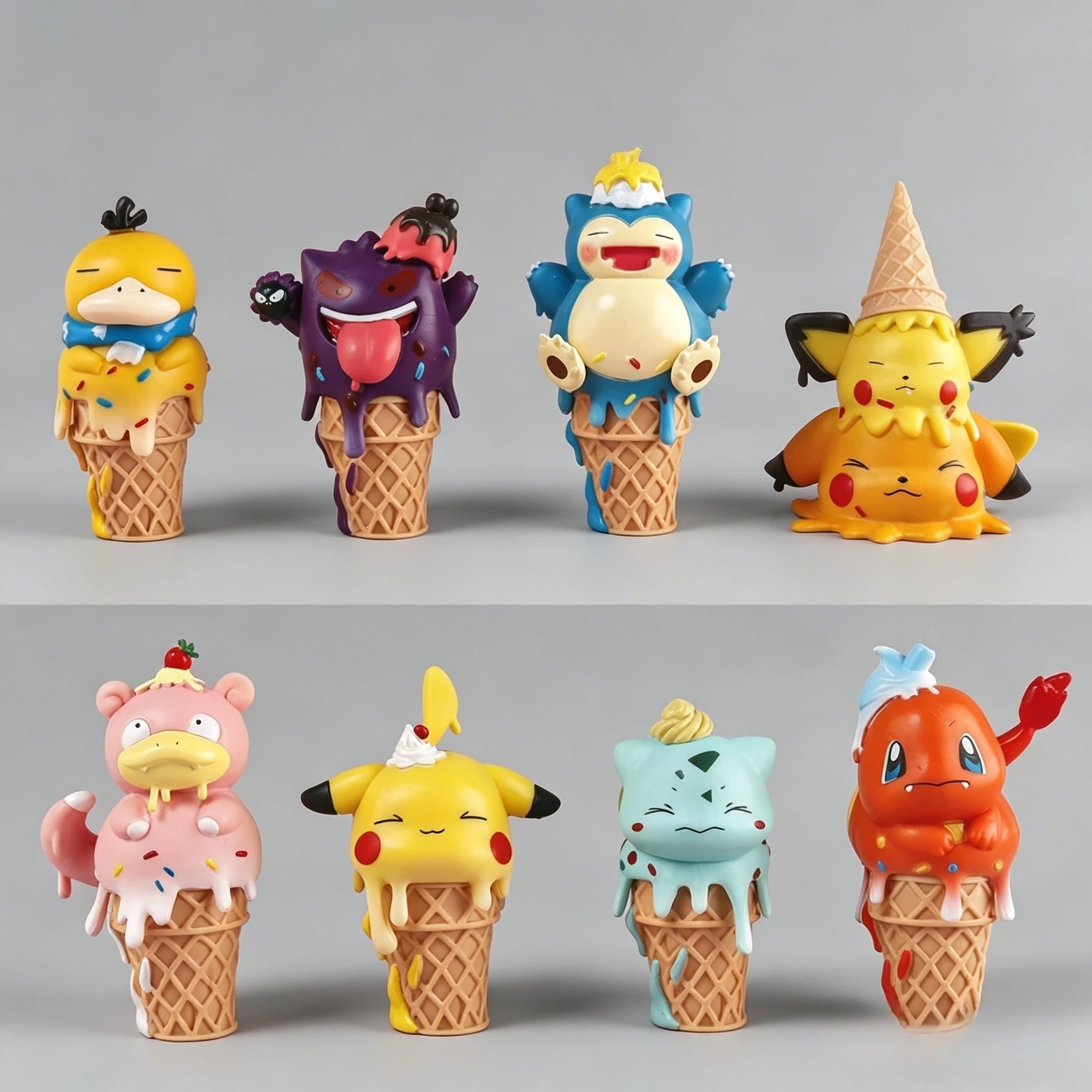 

Hot Pokemon ice cream Anime figure model Action Figure Pikachu Gengar Model Toy Cartoon Collectible Doll For Kids Gifts