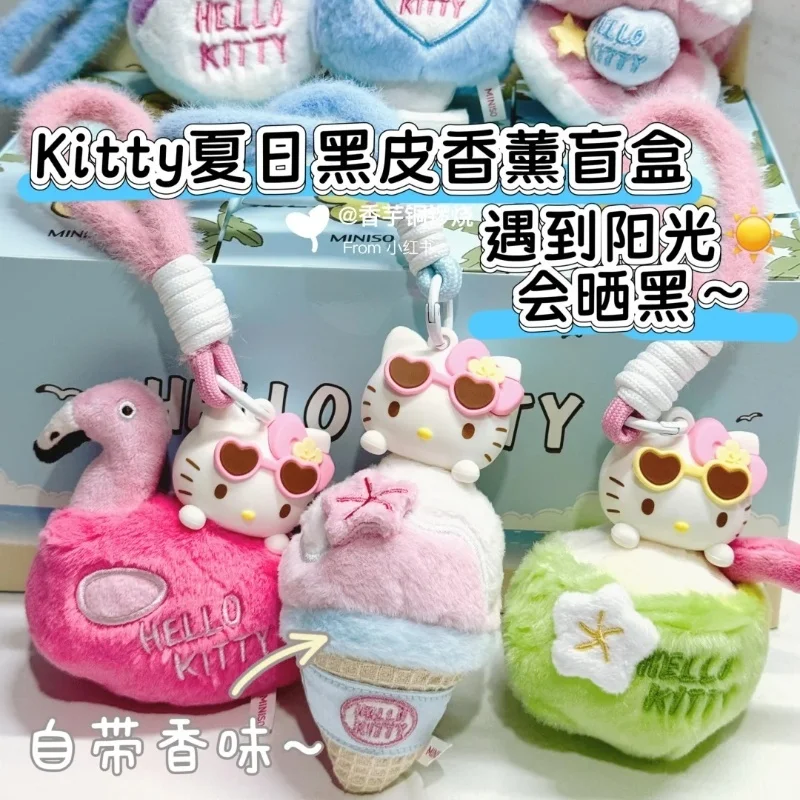 

Новая летняя черная кожаная серия Hellokitty, плюшевая слепая коробка, милый плюшевый автомобильный кулон для ароматерапии, украшение, коллекционные игрушки, подарки для девочек
