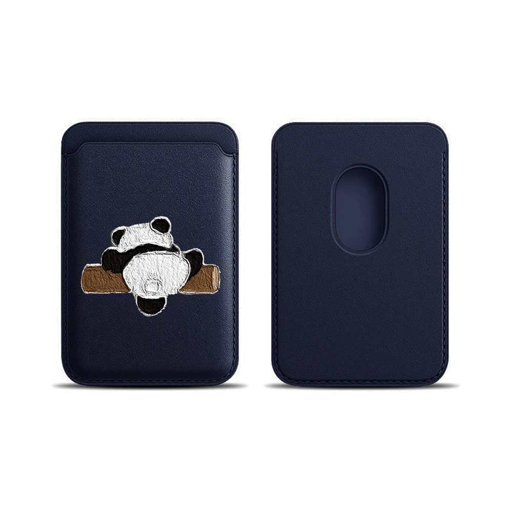 Niedliche Panda-Leder-Kartenhülle für Magnetische Hüllen, Geeignet für alle iPhones, für Magsafe-Kartenhalter, Handy-Rückentasche – Detail 15