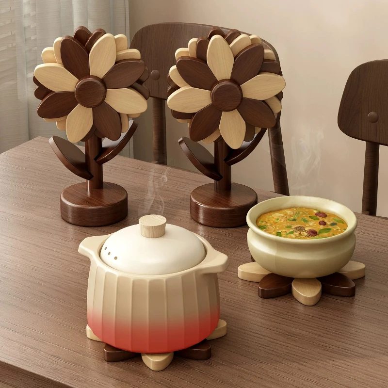 Sunflower Shape Heat Insulation Mat Table Plate Bowl Pad Household Creative Ornament Foldable Coaster Anti Scald Table Supplies