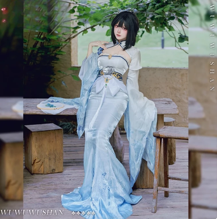 

Chen Hai Game Azur Lane Cosplay Costume Halloween Party Chinese Sexy Cheongsam Dress Accessories Props Wig Uniform Woman Set