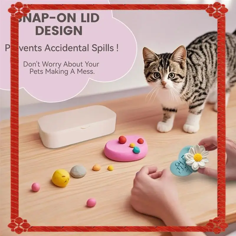 24-Hour Delivery Leak-Proof Snap-Lock Powder Container, Cornstarch-Tapper Box For Polymer Clay, Non-Stick Tool For Polymer Clay