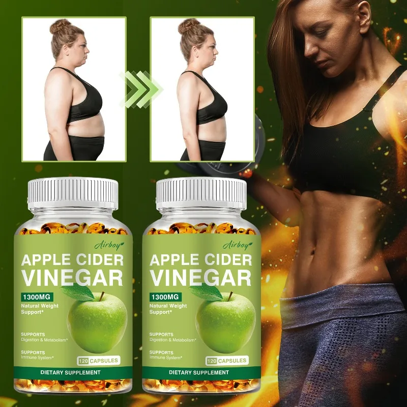 

Apple Cider Vinegar Capsules - Weight Management, Cleansing Detox Appetite Suppressant, NON-GMO