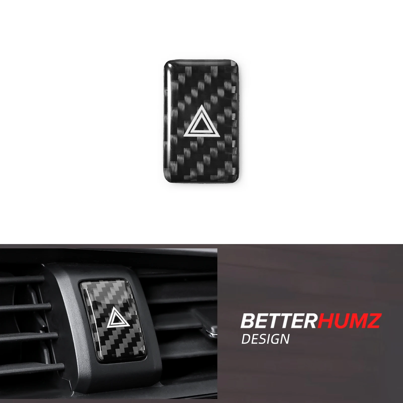 Real Carbon Fiber For Honda Civic 10th Gen 2016-2021 Emergency Warning Button Cover Trim Sticker Tuning Car Interior Accessories