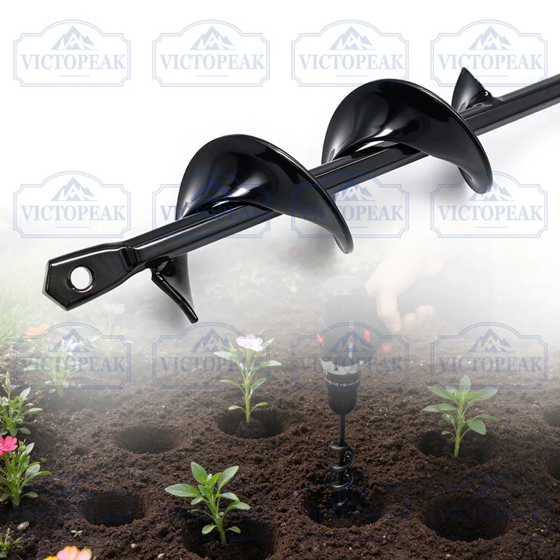 Spiral Ground Drill Bit Auger Borer Hole Drilling Tool For Garden Planting Soil Loosening Digging Tool Replacement Kit