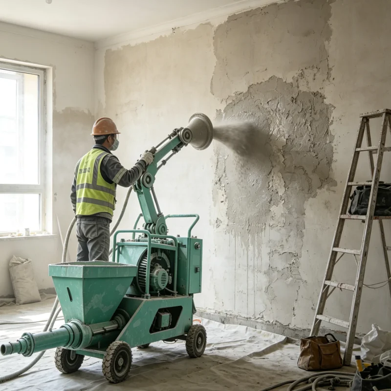 Cement Mortar Spraying Machine Manufacturer, Heavy-Duty Plaster Sprayer for Building Construction